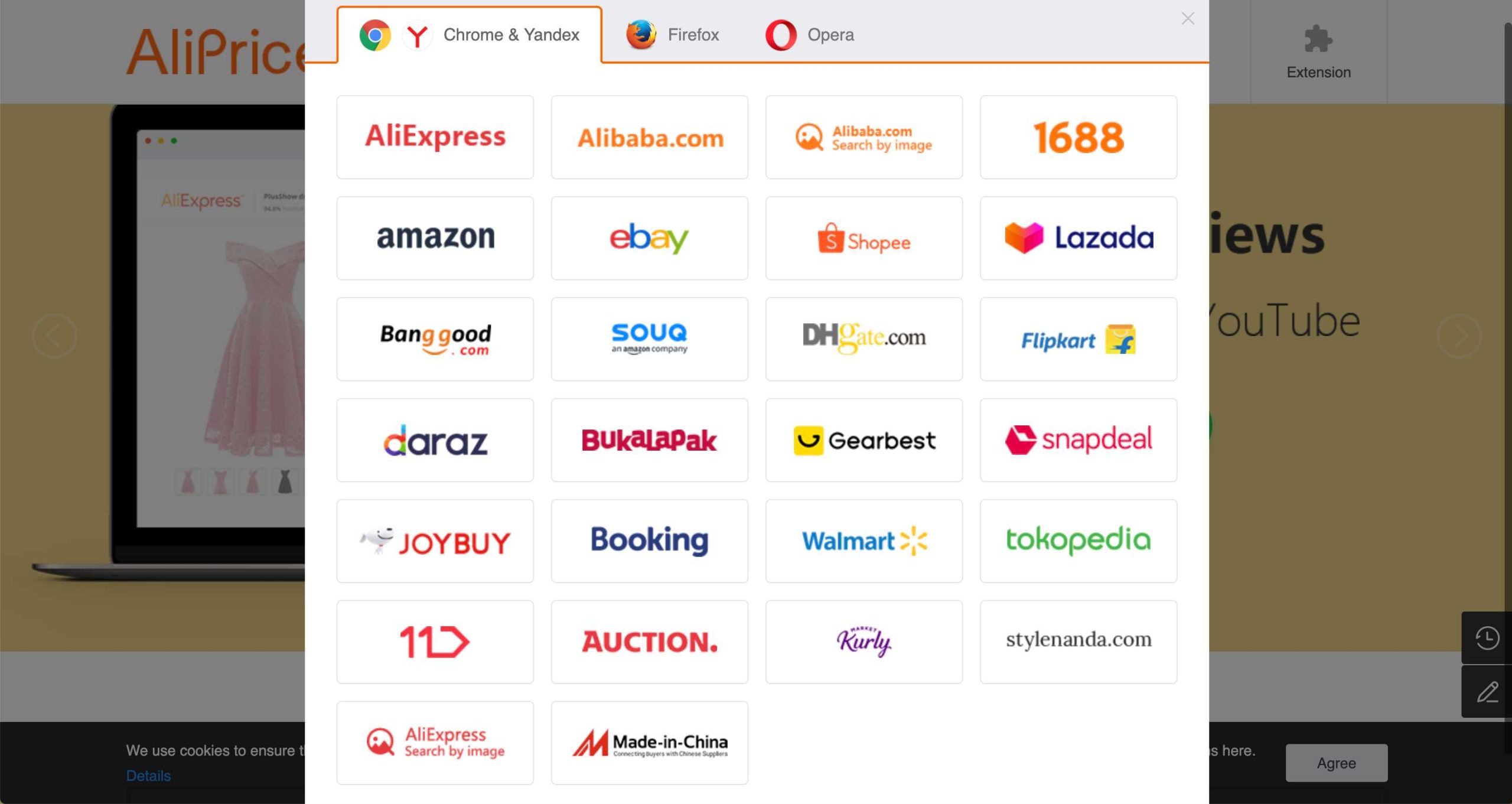 Tìm kiếm hình ảnh Taobao qua tiện ích Ali Price Tracker